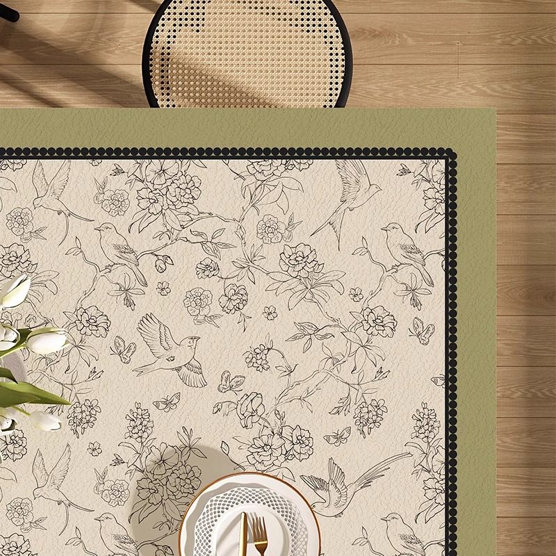 新中式餐桌垫防水防油防烫皮革桌布轻奢高级感长方形免洗茶几桌垫,淘宝优惠券,粉丝福利购,淘宝优惠卷