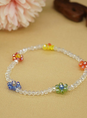 韩版可爱风水晶编织手链