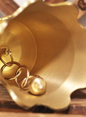 真黄铜八宝铜铃铛摆件装饰工艺品