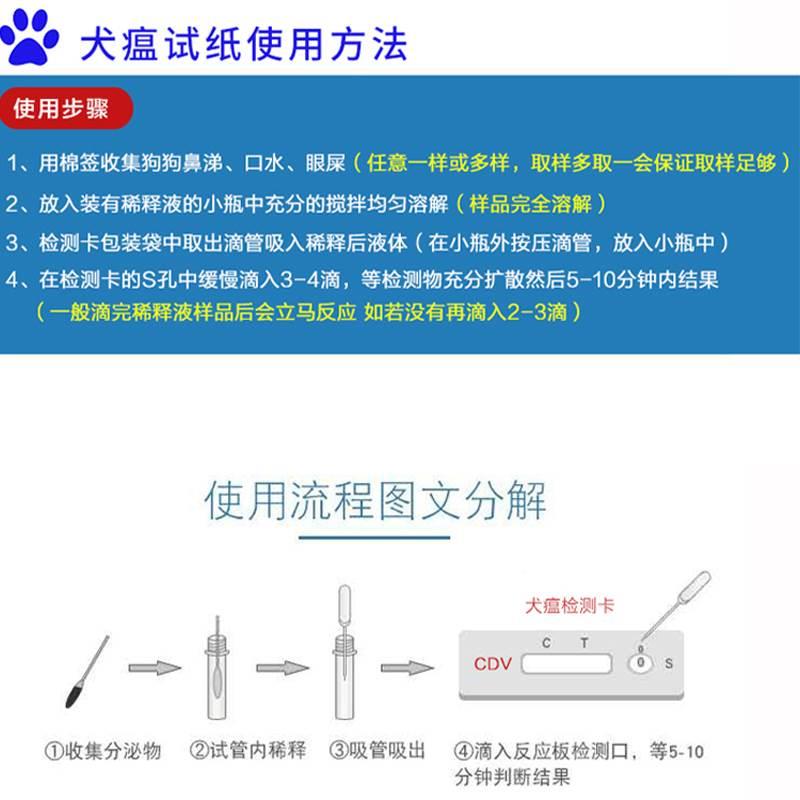 细小狗瘟试纸犬瘟热检查检测卡幼犬传染套装CDV+CPV病毒测试纸-图1