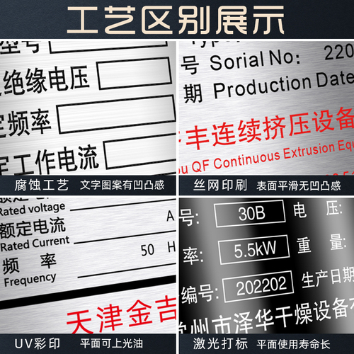 金属标牌定制订做铜铝合金铭牌制作UV丝印刷企业商标公司logo不锈钢牌防腐蚀激光铁牌雕刻字空白标识牌面板贴