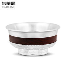 Carlane silver bowl foot silver 999 silver Inner Mongolia bowl cutlery hand build silver bowls wood side bowls tea set big bowl big