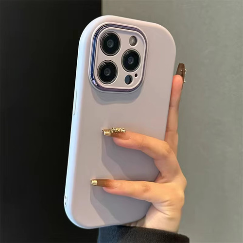 椭圆边简约纯色肤感适用于VIVO Y500手机壳vivoY300I/200I全包Y78+新Y33T女款VIVOY35M+ 精胖y36/y31s - 图0