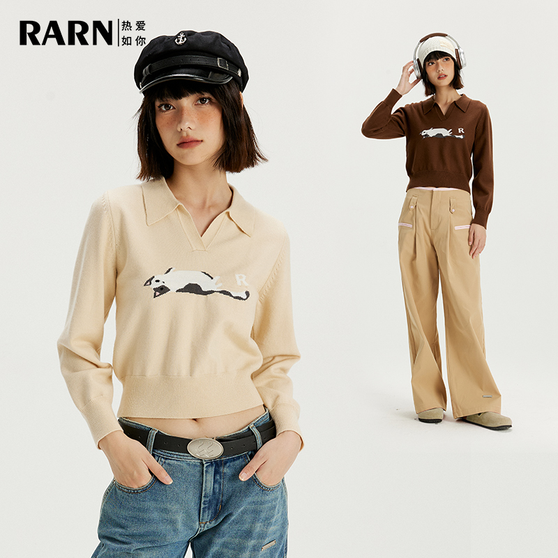 RARN/热爱如你小猫咪针织毛衣RA23AW074-图3