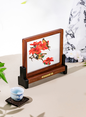 聚元祥非遗广绣蓝牙音响纯手工刺绣高端礼品装饰品花鸟迎春
