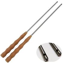6 mm Stainless Steel Bull Fascia Handle Empty Bamboo Stem Straight Hole Solid Steel Pole 40 45 cm Single Double Empty Bamboo Shake Rod
