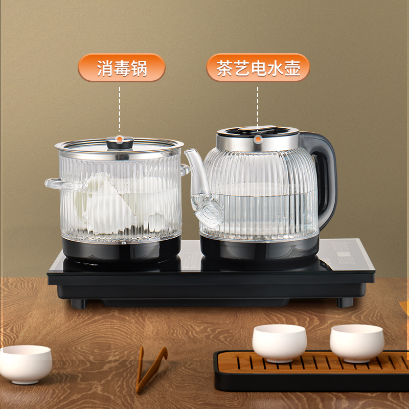 雷凡全自动手柄上水电热烧水壶304L发热盘自动煮茶台嵌两用电茶炉
