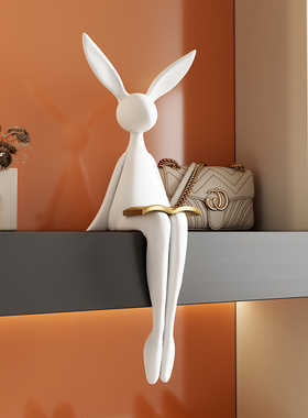 速发白兔子坐姿摆件轻样客厅玄关电视柜酒柜壁龛桌面奢板间装饰品