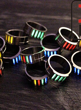 现货自发光25年 GE 北斗作 钛合金氚气灯戒指 E氚管夜光指环挂坠