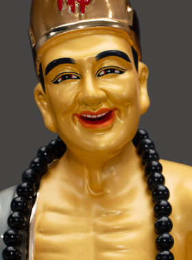 速发釉彩纯铜济公摆佛神像道济和尚降龙罗汉佛像家用济公佛像活件