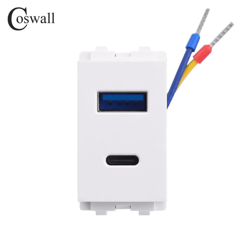 128型卡扣式双USB充电模块type-C功能键TYPE-A 插座直插110V220V - 图3