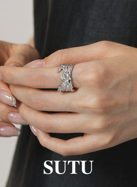 素图简约气质小众925银百搭戒指