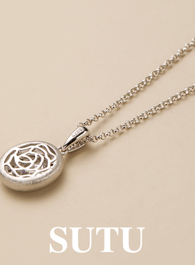 素图鸽子蛋项链925银爆闪项链女