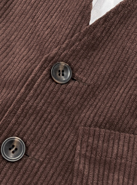 复古灯芯绒背心英伦风商务马甲