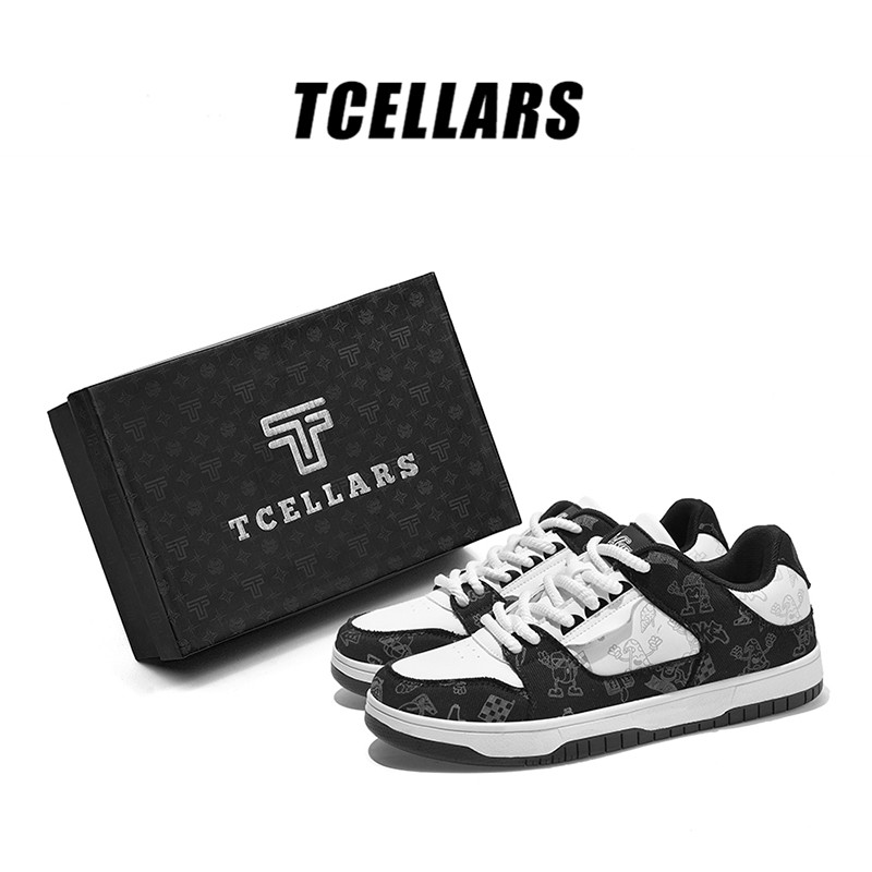TCELLARS黑白色板鞋2024春秋季新款潮鞋休闲鞋男女同款百搭运动鞋