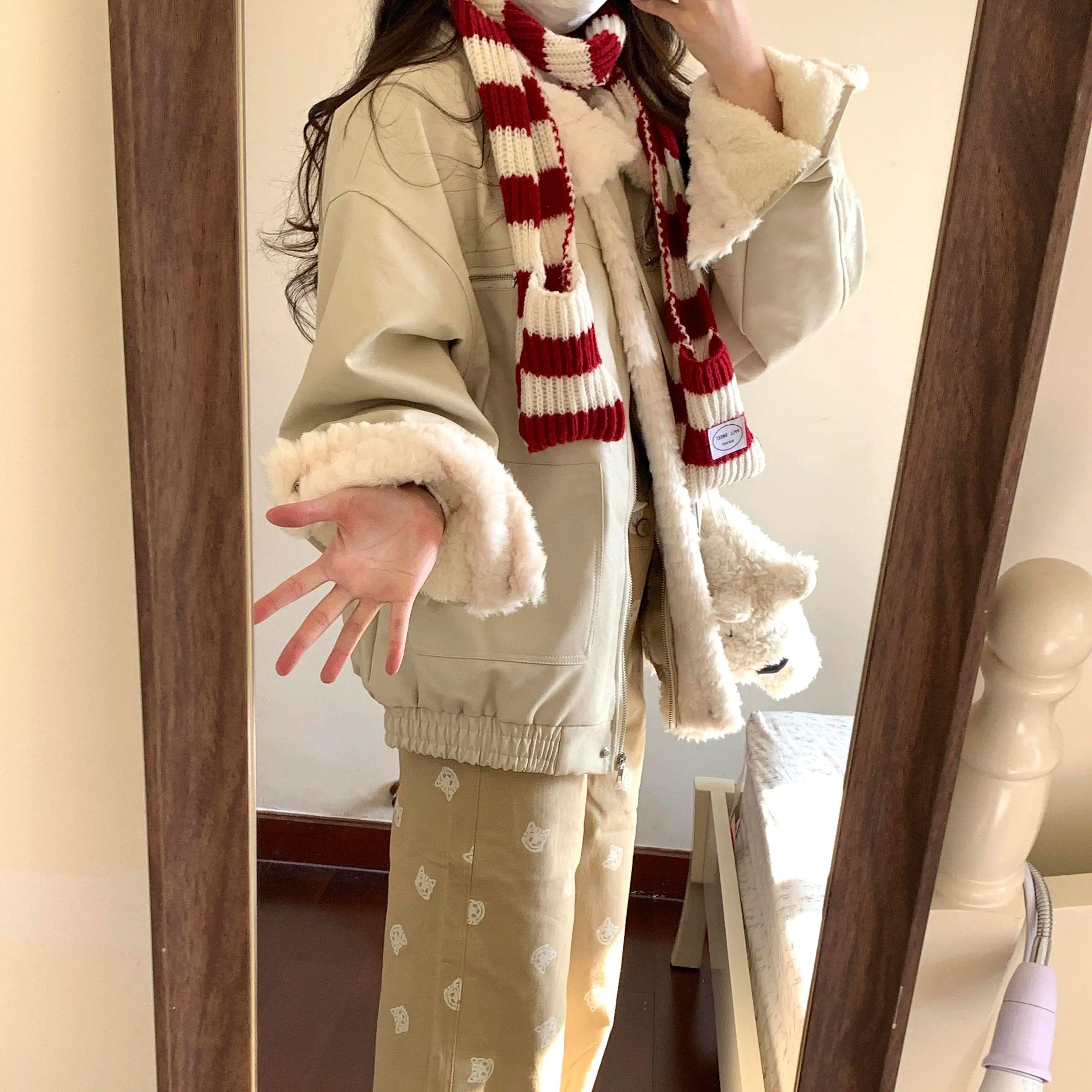 美式翻领羊羔毛夹克棉服女冬季慵懒风加绒加厚韩版情侣款棉衣外套,淘宝优惠券,粉丝福利购,淘宝优惠卷