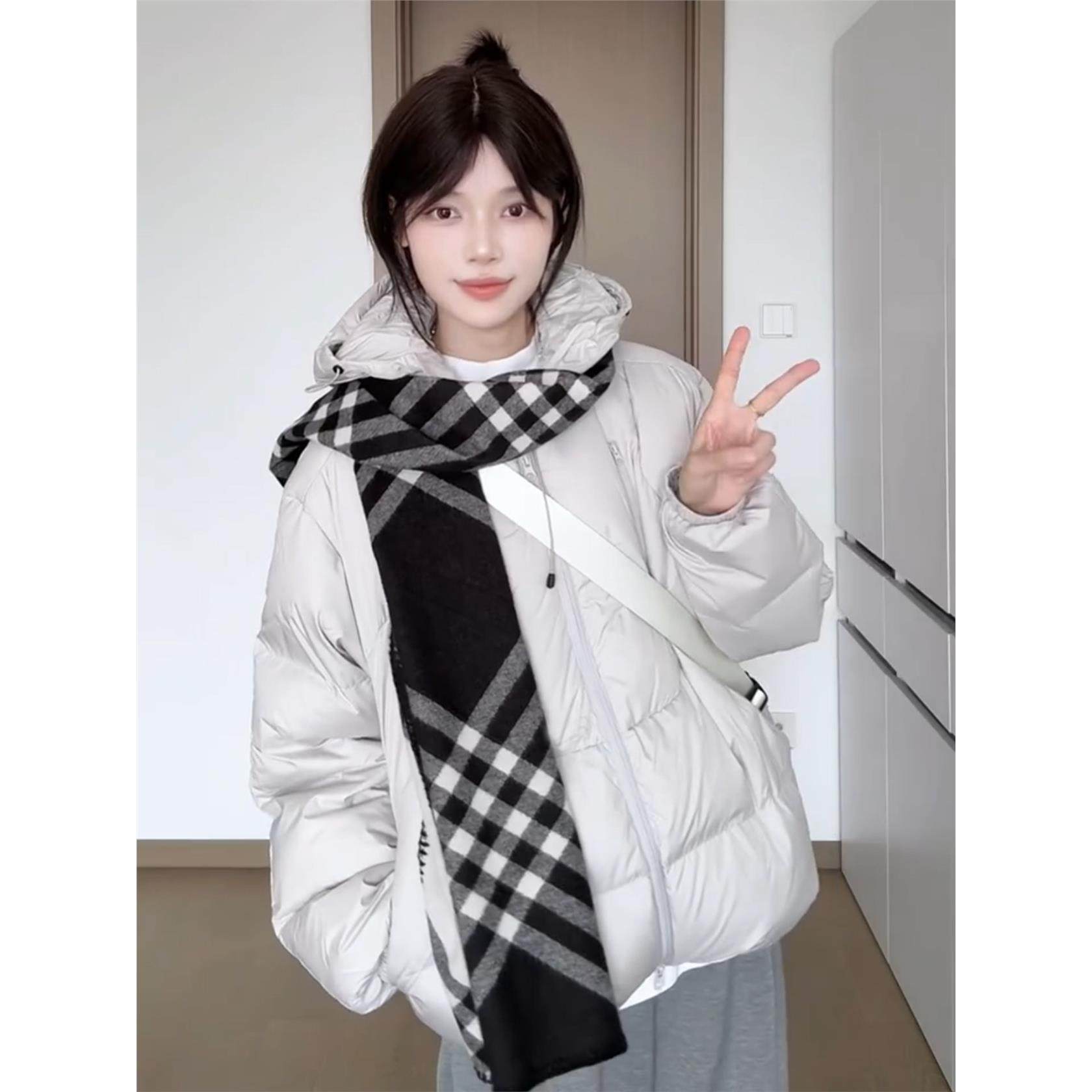 灰色连帽棉服女冬季2025新款宽松短款拉炼国潮牌保暖加厚棉衣外套,淘宝优惠券,粉丝福利购,淘宝优惠卷