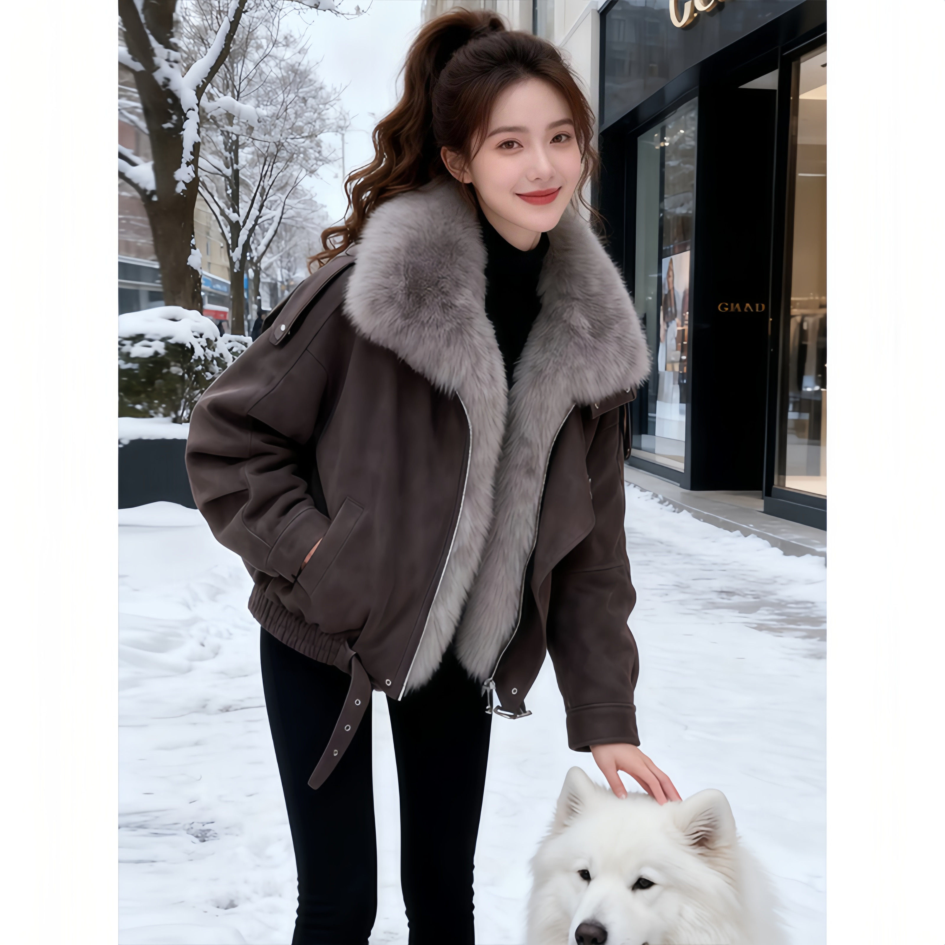 大毛领工装派克服棉服女2025新款冬季设计感夹克加厚保暖外套棉衣,淘宝优惠券,粉丝福利购,淘宝优惠卷