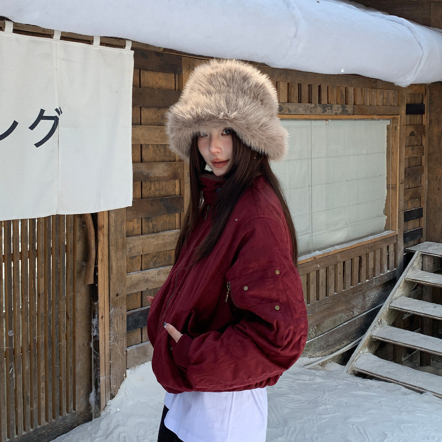 POTNG 麂皮飞行夹克棉服 国潮牌加厚保暖宽松秋冬季情侣外套女,淘宝优惠券,粉丝福利购,淘宝优惠卷