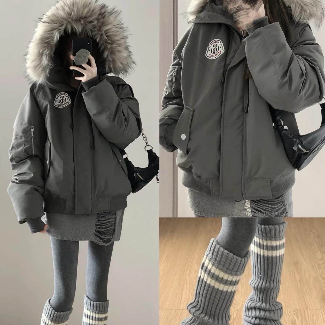 工装派克棉服女2025新款冬季棉衣大毛领棉袄加厚情侣韩系冬装外套,淘宝优惠券,粉丝福利购,淘宝优惠卷