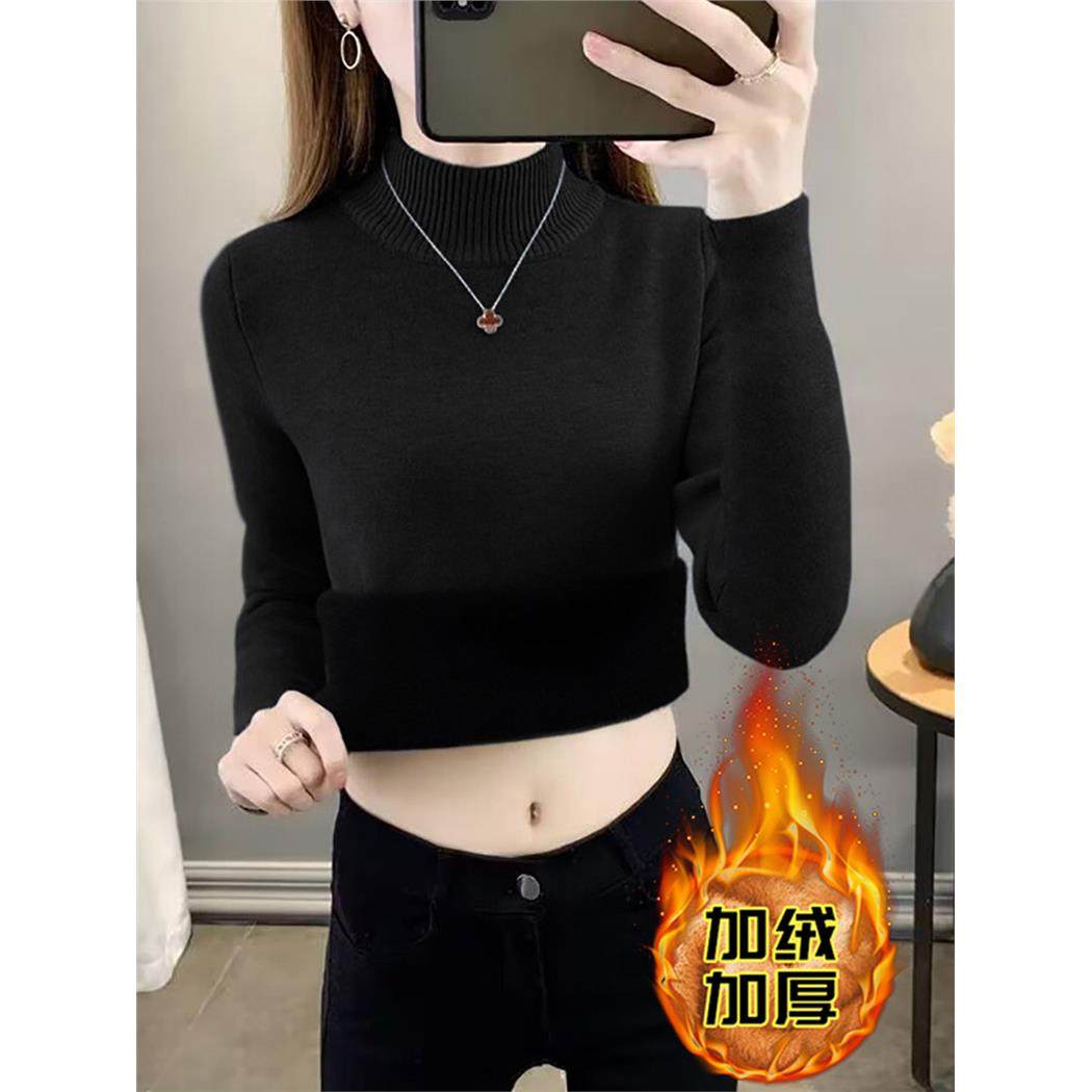 安可拉红水貂毛加绒加厚款内搭打底上衣半高领毛衣长袖针织衫女装,淘宝优惠券,粉丝福利购,淘宝优惠卷
