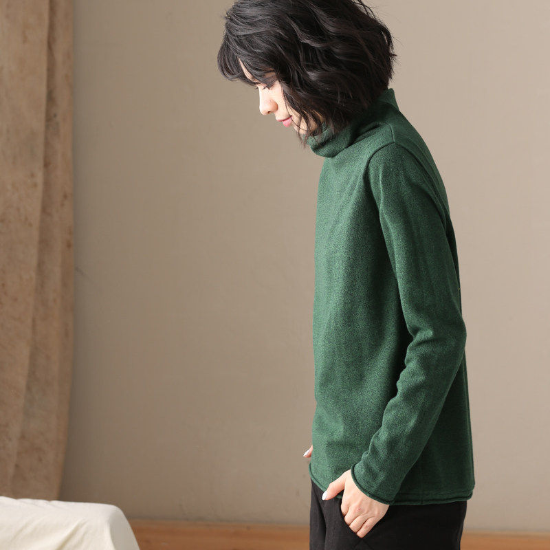 左耳左岸100%纯棉线高领毛衣女洋气 秋冬新款堆堆领打底针织衫,淘宝优惠券,粉丝福利购,淘宝优惠卷