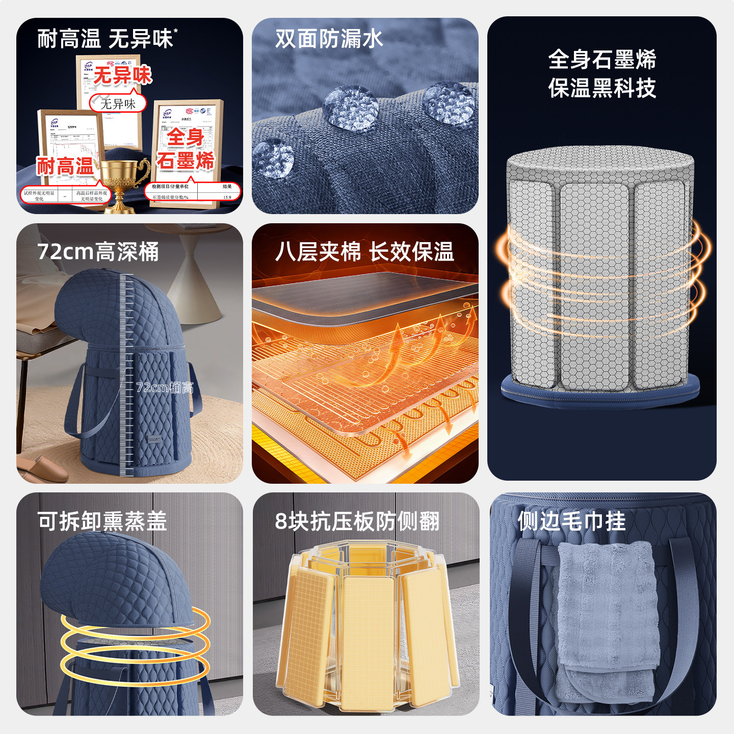 泡脚桶家用养生女士过膝加热保温泡脚袋加高深桶便携过小腿折叠盆,淘宝优惠券,粉丝福利购,淘宝优惠卷