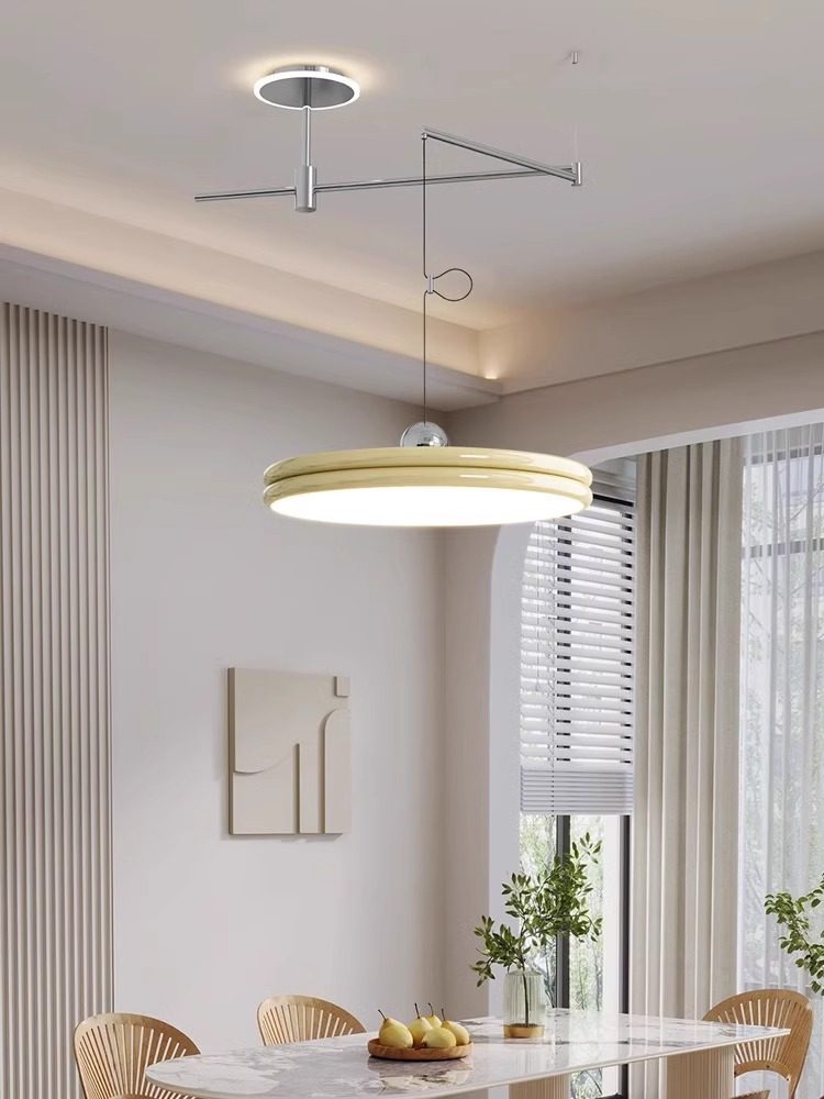 全光谱摇臂飞碟餐厅吊灯包豪斯风吧台现代简约可移位饭厅餐桌灯具,淘宝优惠券,粉丝福利购,淘宝优惠卷