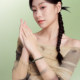 Saturday Fuguo green chalcedony bracelet round bar jingle bracelet new Chinese style national style 520 gift for mother