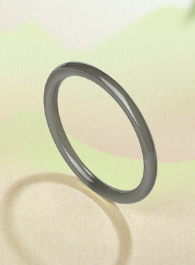 周六福库里蓝玉髓手镯圆条墨叮当镯新中式国风节日礼物送妈妈