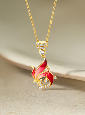 周六福鱼跃龙门项链女S925银链坠国风轻奢小众送女友节日礼物