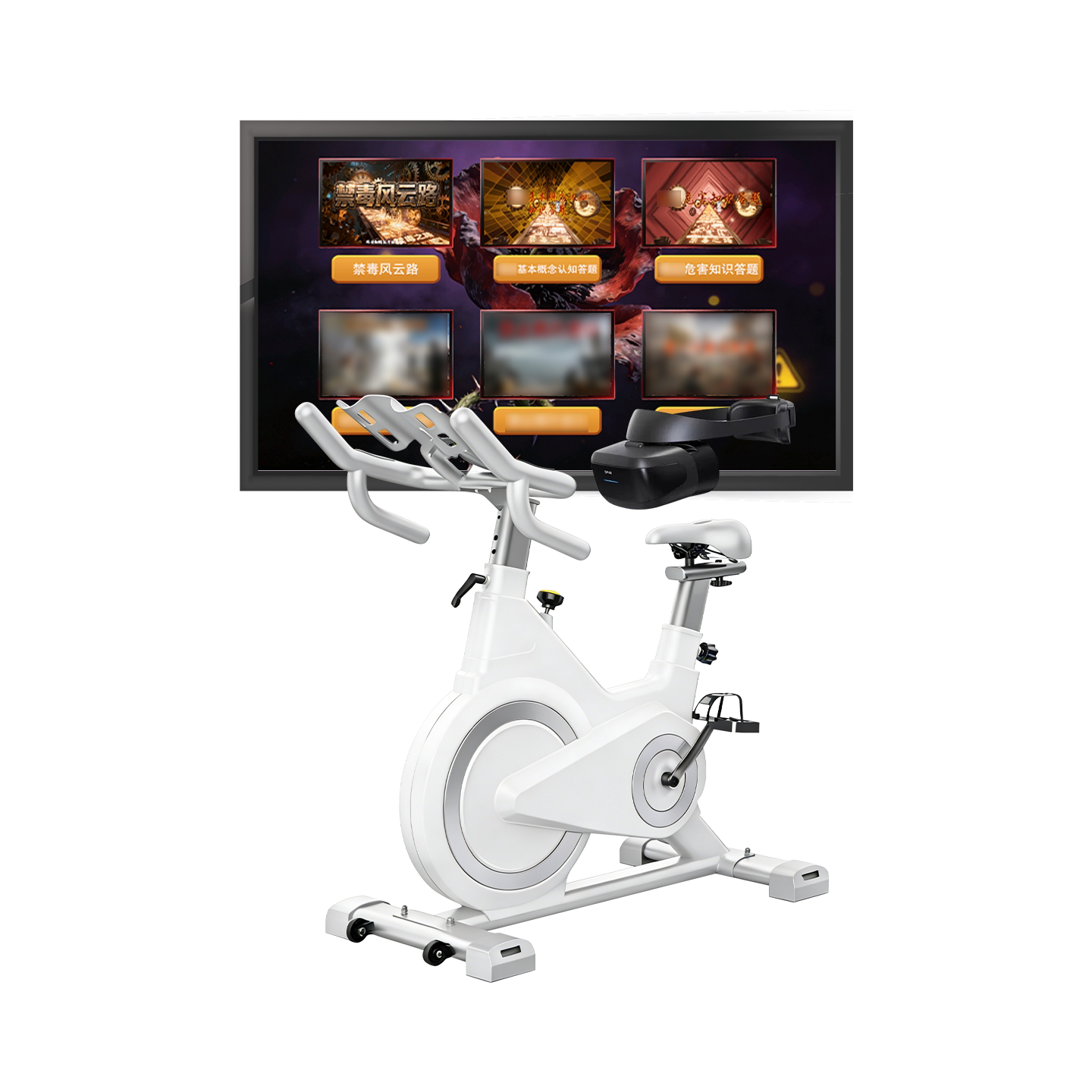 Anti-drug history riding interactive system Anti-drug law popularization and anti-virus science education VR roaming dynamic bicycle riding software