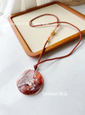 Dreamer新品”凤凰涅槃“胶花水晶项链毛衣链