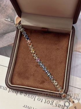 Dreamer饰品天然彩色蓝宝石手链女小众设计感高级轻奢925银可调节