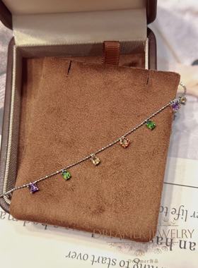 Dreamer饰品天然彩宝手链女小众设计感高轻奢925银可调节多宝手链