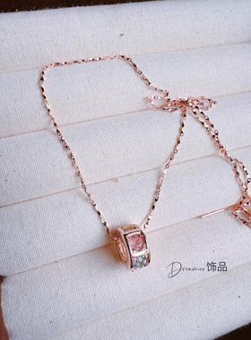 Dreamer新品天然红宝石碧玺碧玉路路通吊坠项链s925银镶嵌