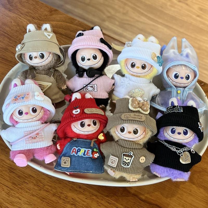 labubu四代娃衣适用心底密码4.0拉布布衣服mini版4代迷你公仔套装 - 图0