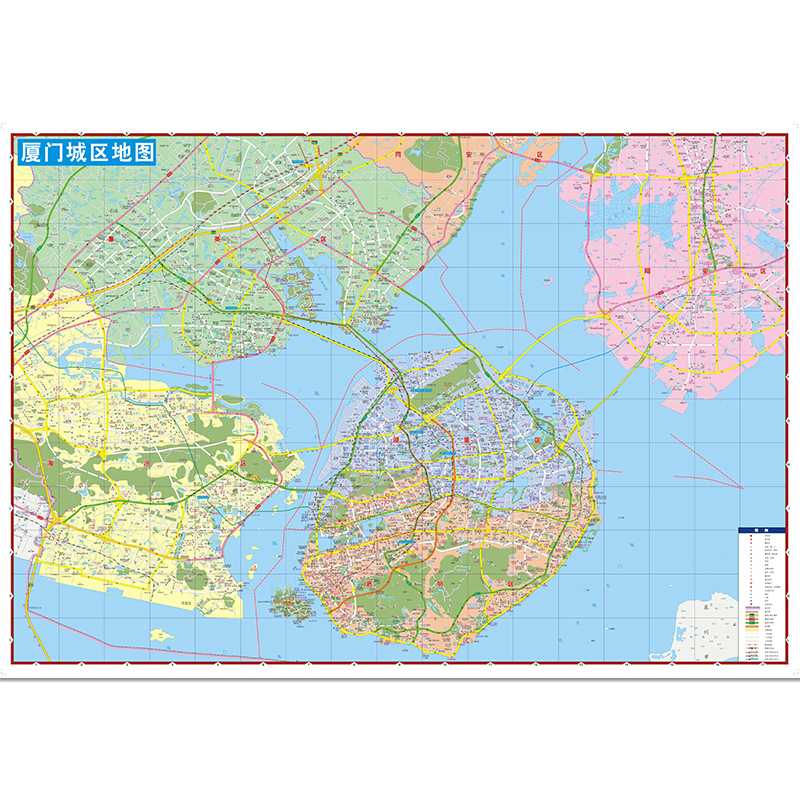 2024年新版厦门CITY城市地图 厦门市城区交通旅游地图 地铁公交线路分布 详细景点旅游打卡攻略推荐可标记 双面环保材质折叠便携版