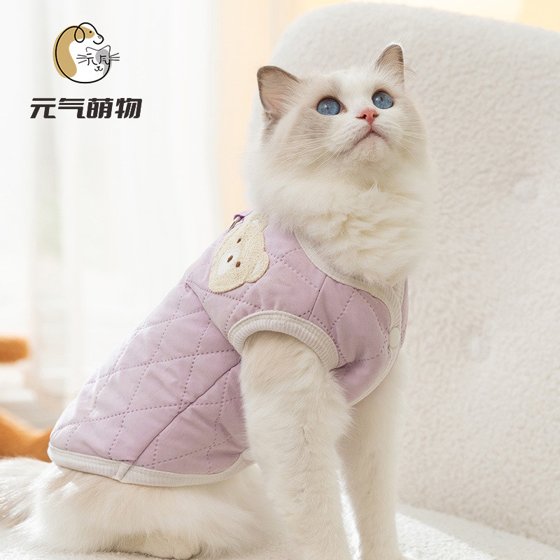 秋冬季日韩可爱风狗狗简约小熊马甲衣服牵引猫咪两脚宠物保暖棉衣,淘宝优惠券,粉丝福利购,淘宝优惠卷