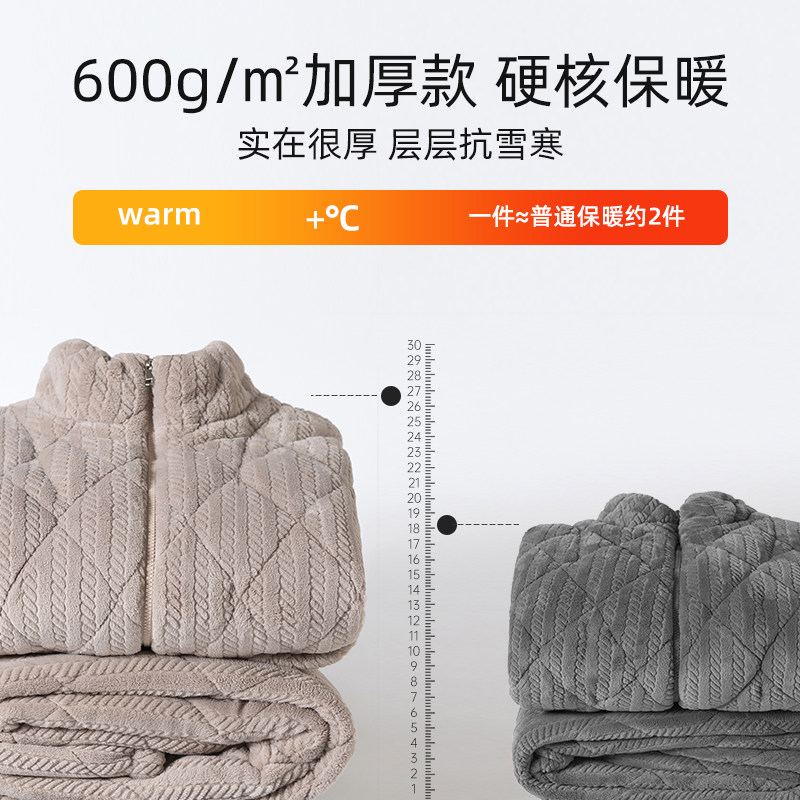 雪中飞睡衣男士冬季珊瑚绒加厚三层夹棉情侣可外穿家居服冬天棉袄,淘宝优惠券,粉丝福利购,淘宝优惠卷