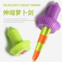 3d Print Gravity Radish Telescopic Knife Spiral Banana Telescopic Sword Creativity Foldable Emulation Straight Jump Decompression Toy