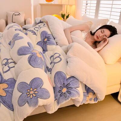 雪花绒冬被双面绒加厚秋冬季保暖羊羔绒被子秋冬季被芯学生宿舍