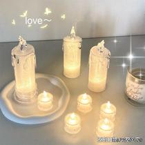 Mini Small Candle Lamp Small Night Light Ins Wind High Face Value Electronic Candle Led Romantic Creative Candle Desktop Hem