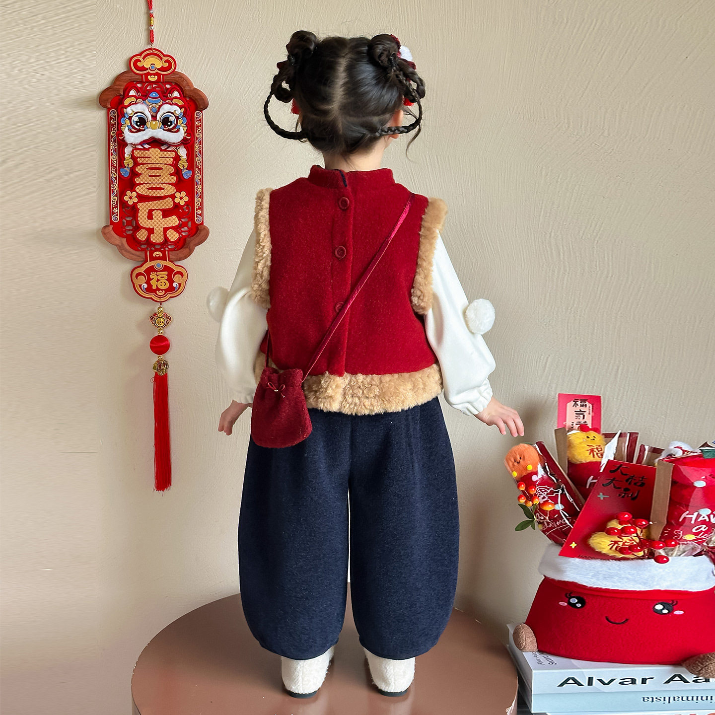 女童冬季拜年服套装2025新款中国风唐装女宝宝加绒保暖冬装三件套,淘宝优惠券,粉丝福利购,淘宝优惠卷