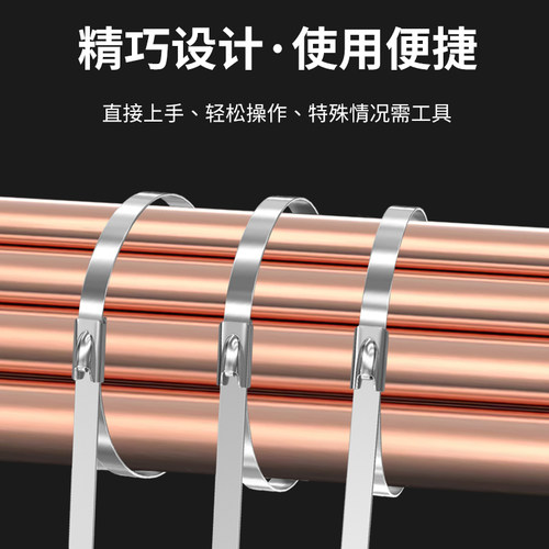 不锈钢扎带自锁316材质金属扎带电缆桥架绑带铁扎丝拉紧器10/12 - 图0