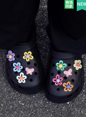 Crocs洞洞鞋配饰透明花朵鞋花
