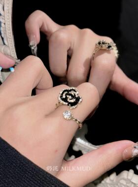 人间富贵花开口可调节戒指新款女