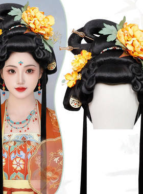复古宫廷汉服发髻假发头套组合