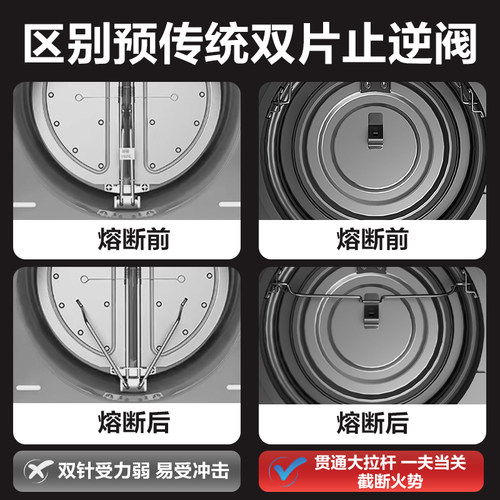 雨虹飞鱼不锈钢抽油烟机止逆阀厨房专用烟道排烟管耐高温止回阀 - 图2