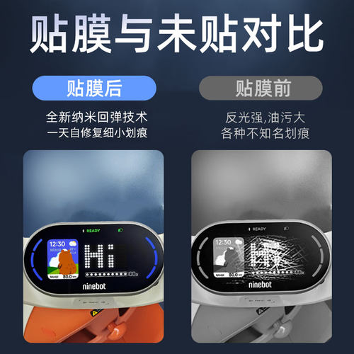 九号Q385C电动车仪表膜贴膜贴纸电瓶车保护9屏幕膜装饰改装Q3配件 - 图1